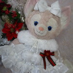 リーナベル（Sサイズ）コスチューム＊クリスマスドレス＊ドレス＆ファーティペット＊雪の結晶柄ホワイト