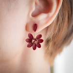 【期間限定】花占い ピアス/ノンホール / ホットワイン