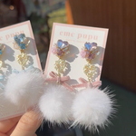 【冬季限定】ハートビジューとファーピアス/イヤリング