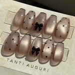 ♥うるうるドット マグネット ジェルネイルチップ♥ ベージュ ブラウン マグネットネイル ちゅるん 秋 冬 ネイル 【送料無料】