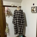 ウールチェック　シンプルワンピース💕
