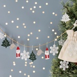 【10/31まで早割】クリスマス 刺繍レースガーランド 巾着袋付き