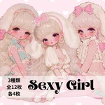 (NO.478)人物ステッカー 女の子ステッカー 人物シール　女の子シール オリジナルステッカー　コラージュ素材　手帳素材