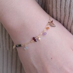 hátíð bracelet天然石チェーンブレスレット　スモーキークォーツ ガーネット シトリン ラピスラズリ トルマリ