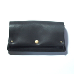 縫製のないふんわり長財布（牛革/プルアップ/ヌバック仕上げ/Black）