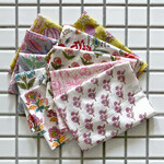 インド ブロックプリント生地 ミニカットクロス10枚セットvol.018暖色系 ファブリック はぎれ IF0144