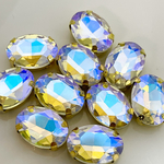 《10こ入り》  10×14mmオーバル　ルミナスシェード　ガラスストーン