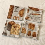 布コースター　4枚セット　パン・スイーツ柄/No.319