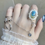 〜小さな花壇💙🎀ダブルリング