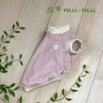 犬服【やわらかボア×小花柄のタンク🌸pink】