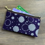 【雪輪文様】畳縁　ぺたんこ　ミニポーチ　カードケース　数珠入れ　小銭入れ　雪　和柄　伝統　紫