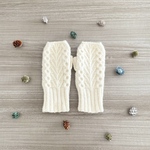 新作 チェビオットウールのあったかロングハンドウォーマー　white