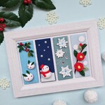季節のフレーム飾り≪雪景色≫＊ちりめんつまみ細工
