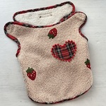 刺繍いちごが可愛い肩スナップベスト（Lサイズ完成品・チェック）
