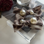 1pcs）ミルクティー｜パールタイプ｜レオパード柄リボン🎀#LT5