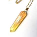 Cosmic rayネックレス［Yellow jade-05］