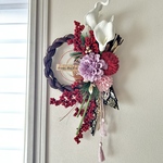 No.143 赤い実いっぱいしめ縄リースお正月飾り　玄関リース　しめ飾り　お正月ハンドメイド2026