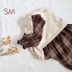 【SM】タータンチェックのワンピース(ボルドー)