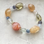 [一点もの] レッドヘマタイトインクォーツ × ゴールデンスーパーセブン / 天然石ブレスレット