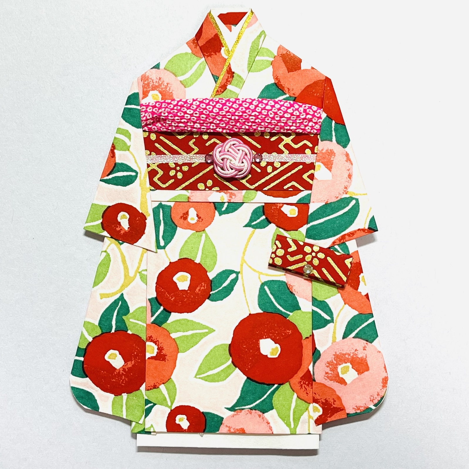 特集掲載】着物のポチ袋2670 QUOカードサイズ ベージュ地 梅 - 着物の