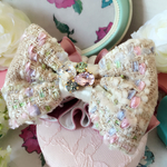 🆕リントンツイード リボン🎀シュシュ🎀スワロフスキー🎀パステル