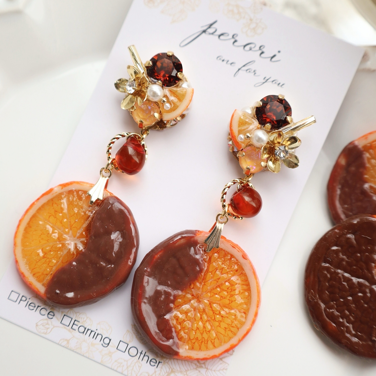 魅惑のオランジェット まんまるver. ピアス/イヤリング - one for you