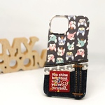 【オーダー】カラフルフレンチブルドッグ柄×デニム ✲ スマホケース