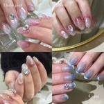 選べる❄️Bijou Gradé -ビジューグラデ- ネイルチップ　グラデーション　宝石　マグネット　フラッシュ　冬　クリスマス　バレンタイン　ブライダル　ウエディング　上品　花嫁　シンプル　パーツ