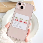 シンプルさくらんぼのスマホケース　iPhone17 iPhone16 iPhone15  アンドロイド　人気　かわいい　おしゃれ　韓国　Android iPhoneケース　ミニ　全機種対応　花