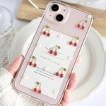 ♡特集掲載♡ さくらんぼとパールのスマホケース　iPhone15 iPhone14 iPhone13 iPhone12 他　人気　かわいい　おしゃれ　Android  エクスペリア Xperia