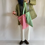 ミニポケットギンガムチェックバッグ　黄緑