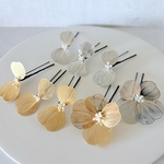 【4点セット】ゴールドフラワー  ヘアアクセサリー  ヘッドドレス//ベロアリボン金箔追加購入可/ブライダル ウエディング 結婚式  着物  成人式卒業式七五三髪飾り花