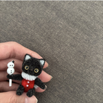 二足歩行　クリスマス黒猫ちゃん　モールアート　モールベア 