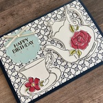 【誕生日カード】おしゃれなティーセット