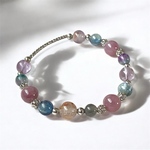 愛の継続に《愛鏡》パープルローズクォーツ カイヤナイト ラブラドライト 天然石 パワーストーン ブレスレット 金属アレルギー対応