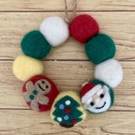 羊毛フェルトクリスマスリースサンタver