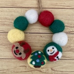 羊毛フェルトクリスマスリース雪だるまver