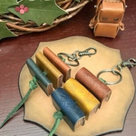 古びた古書　3連バッグチャーム（大・小）　栃木レザー