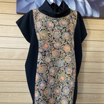 着物リメイク　縮緬　喪服反物　ロールカラー　ベスト　ブラウス