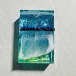 【再販】海の向こうの工場夜景　波　オブジェ　レジンアート