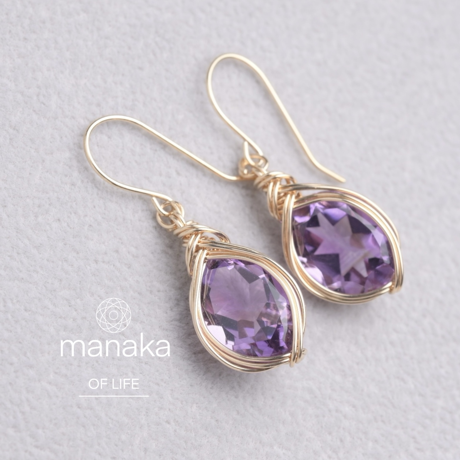 ロードライトガーネット ピアス ワイヤーラッピング 14kgf 天然石 送料