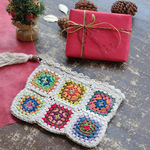 【クリスマスラッピング可】フラワークロシェマルチポーチ（20w-25）ナチュラル