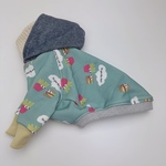 オーダー犬服 ヴィンテージイラストバーガー＆ポテト パーカー 