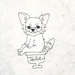 おトイレしているロンチーのワイヤーアート◎愛犬を癒しのインテリア空間に