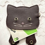 【本革】恥ずかしがりやの猫・パスケース