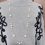 再販【16KGPチェーン】コットンパールロングネックレス　入学式　卒園式