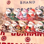 5様ご予約）10個+おまけ）可愛いサンタさん＆木馬クリスマスツリーオーナメント＆壁飾り/木製片面ペイント/