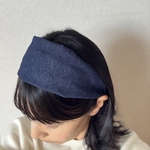 シンプルな幅広カチューシャ（デニム）