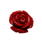 珊瑚（練り） 薔薇型パーツ レッド 約15×9mm【5個セット販売】6001268
