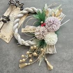 No.136 しめ縄リースお正月飾り　玄関リース　しめ飾り　お正月ハンドメイド2026